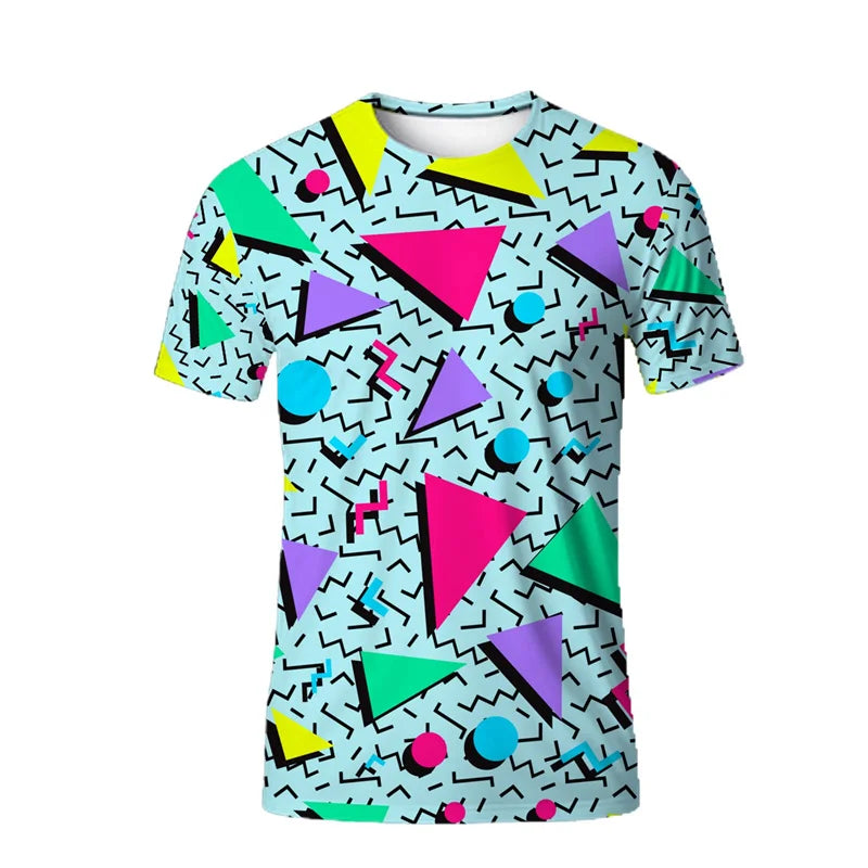 Retro 3D Print Hip Hop Streetwear Tee