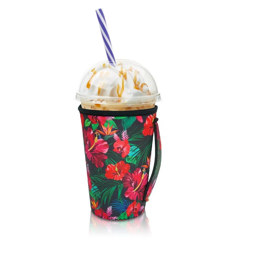 Neoprene Iced Coffee Sleeve with Handle – Fits 30–32oz Cups