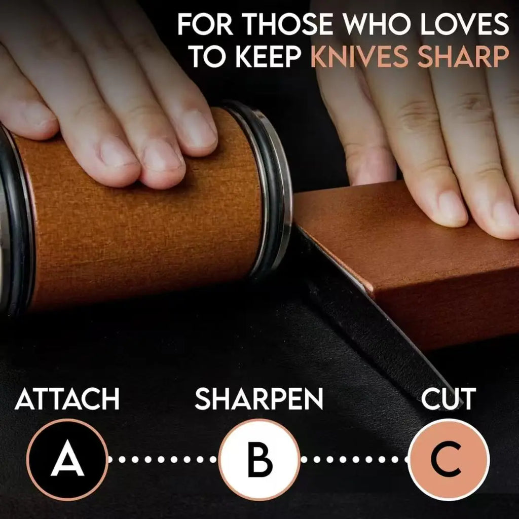 Professional Dual-Angle Knife Sharpening Kit | Roller Sharpener with Diamond Stones & Magnetic Holder