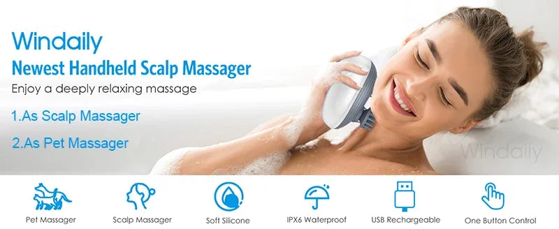 Electric Scalp & Body Massager – Deep Tissue Kneading