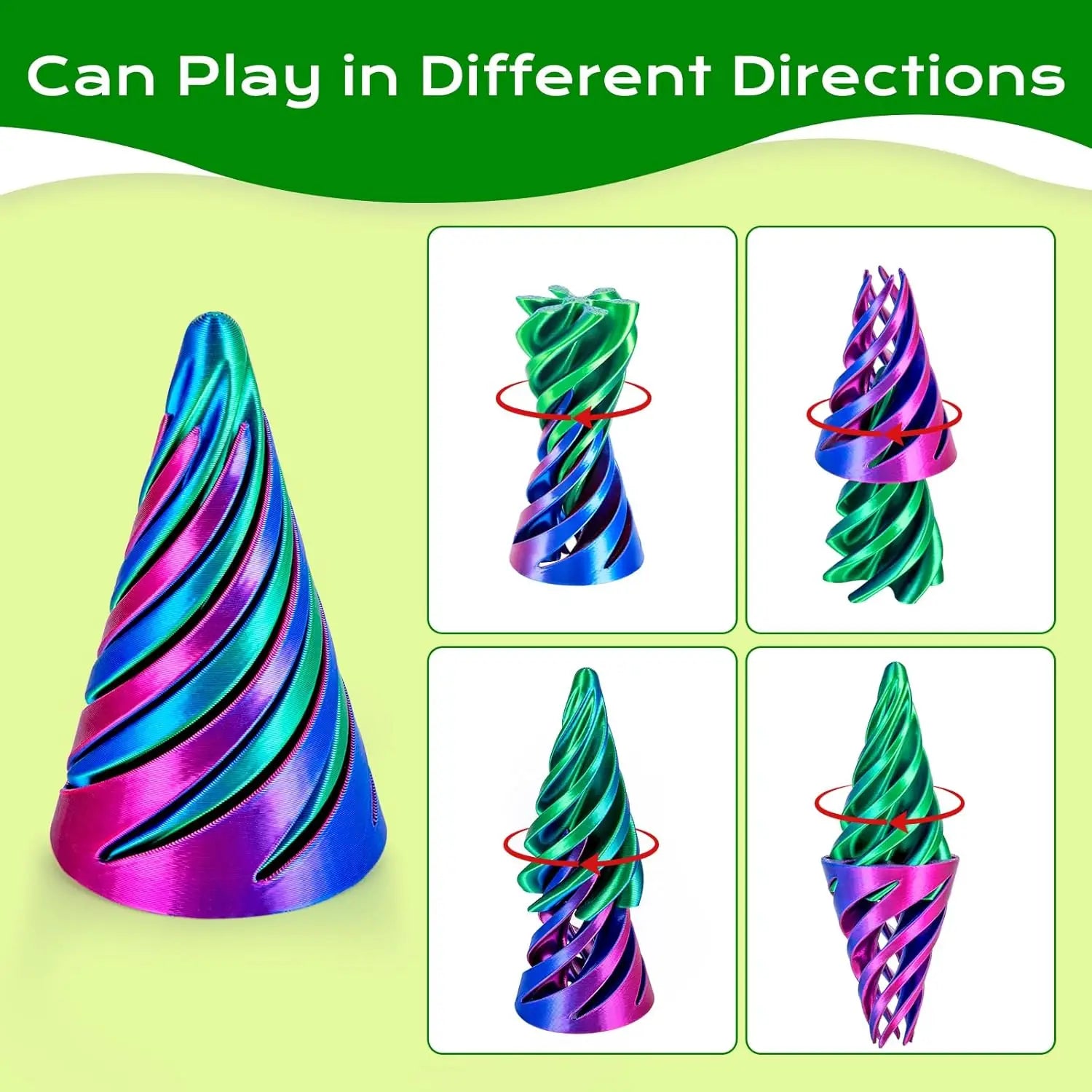 6 Pack Spiral Cone Fidget Toys