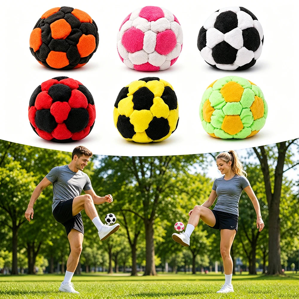 Soccer Footbag Hacky Sack Ball – Soft Fabric, 8cm