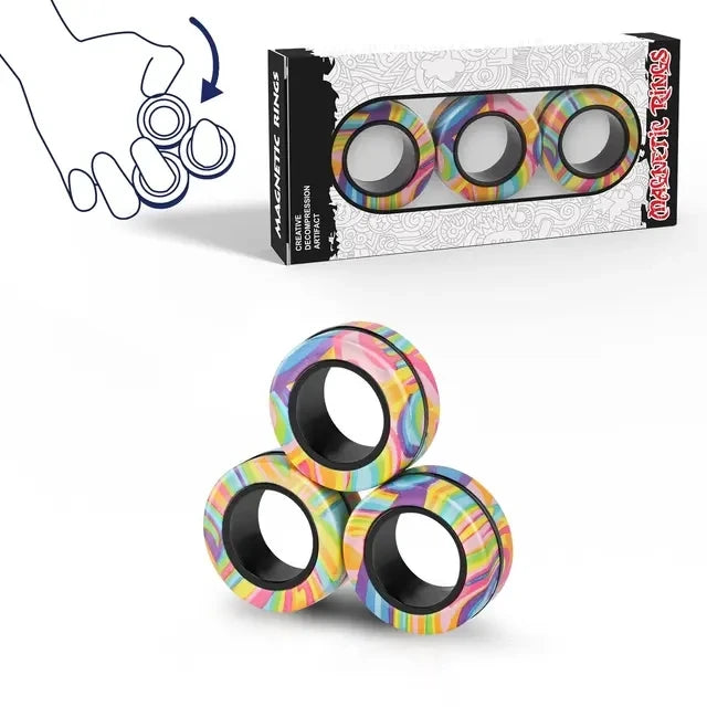 Magnetic Spinner Rings Fidget Set – 3PCS Gift Pack