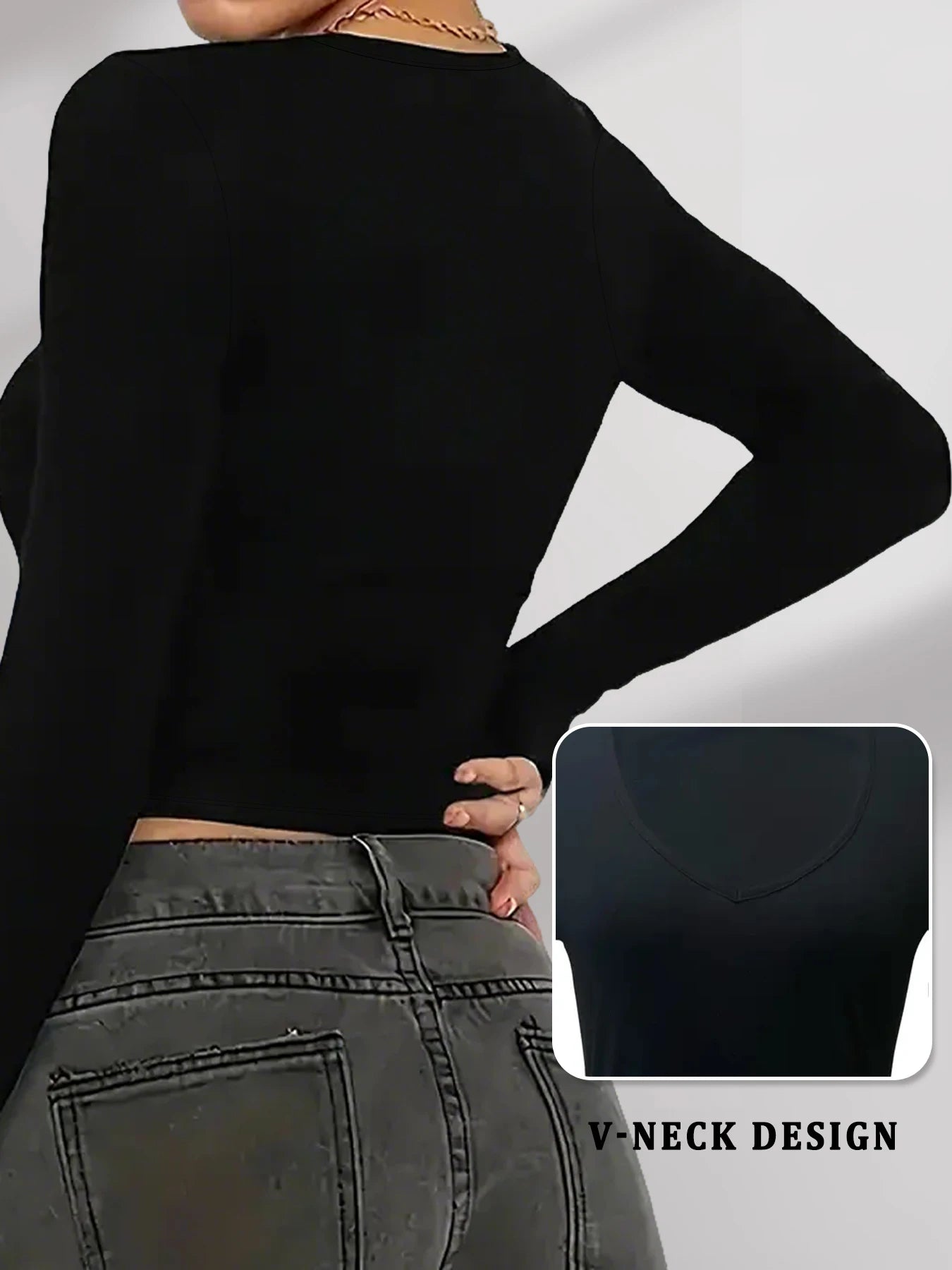 Women's Long Sleeve V-Neck Athletic Tee