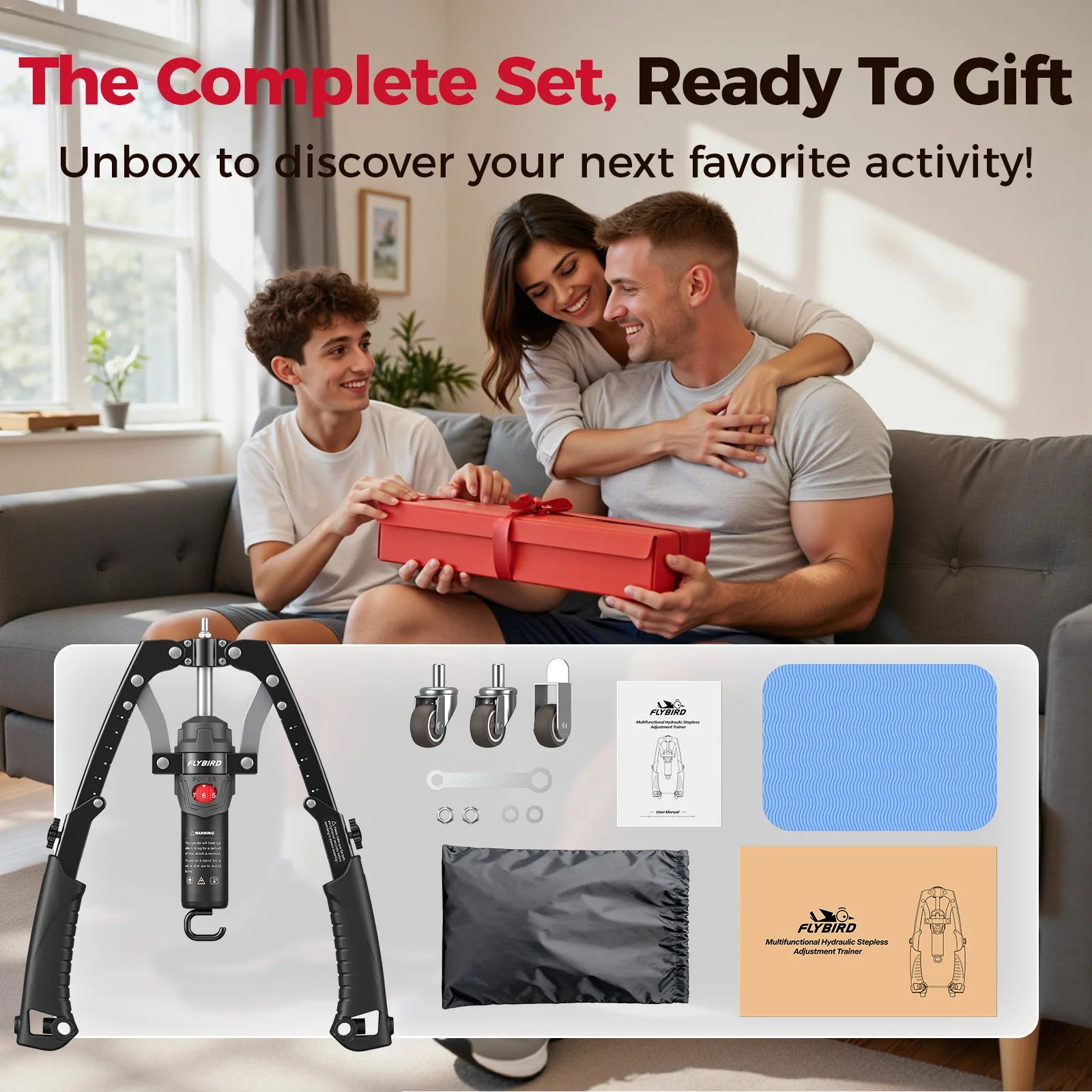 2-in-1 Hydraulic Arm Trainer & Ab Roller — 15-Level Adjustable Resistance, Full-Body Home Gym Kit