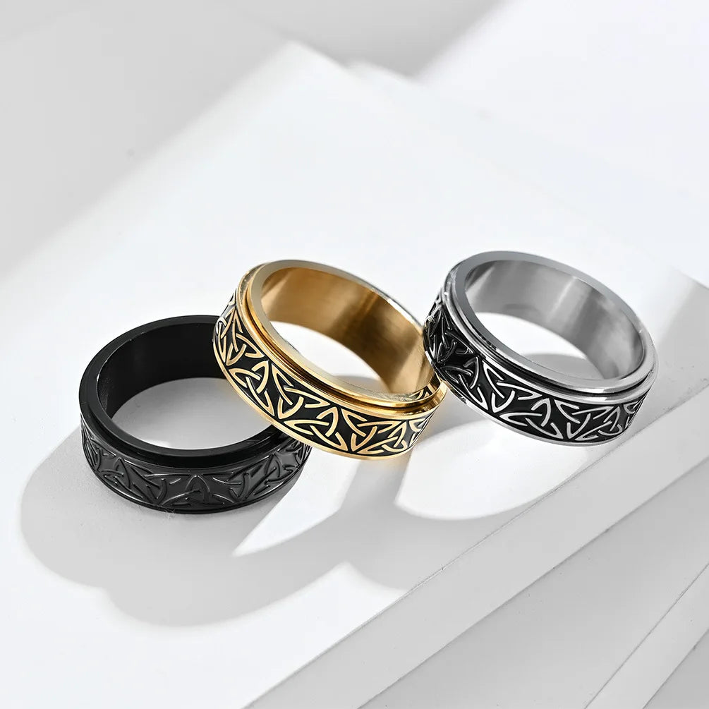 Viking Celtic Knot Rune Rings – Spinning Anti-Stress Stainless Steel
