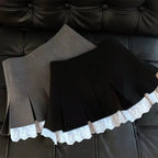 Ruffle Lace A-Line Mini Skirt – Slim Fit Pleated Skirt for Women