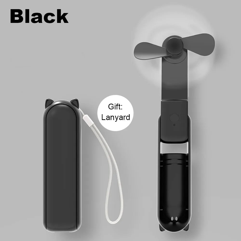 Pocket Fan with Power Bank – USB Rechargeable, Foldable & Ultra-Portable