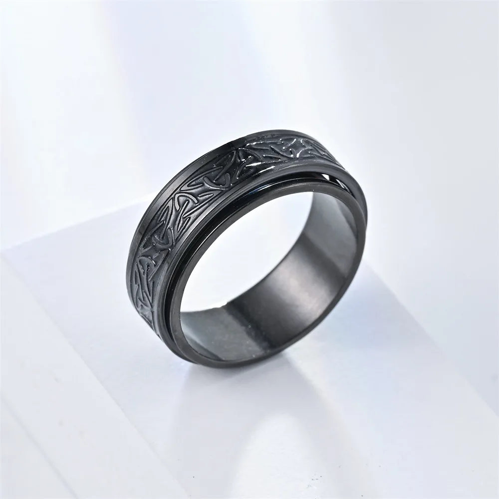 Viking Celtic Knot Rune Rings – Spinning Anti-Stress Stainless Steel