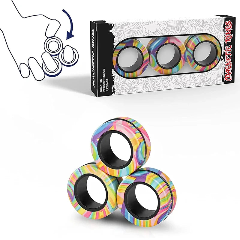 Magnetic Spinner Rings Fidget Set – 3PCS Gift Pack