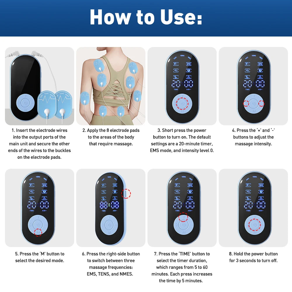 EMS Acupuncture Body Massage Stimulator