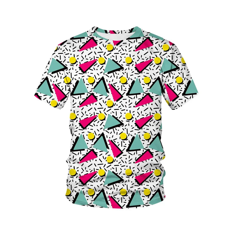 Retro 3D Print Hip Hop Streetwear Tee
