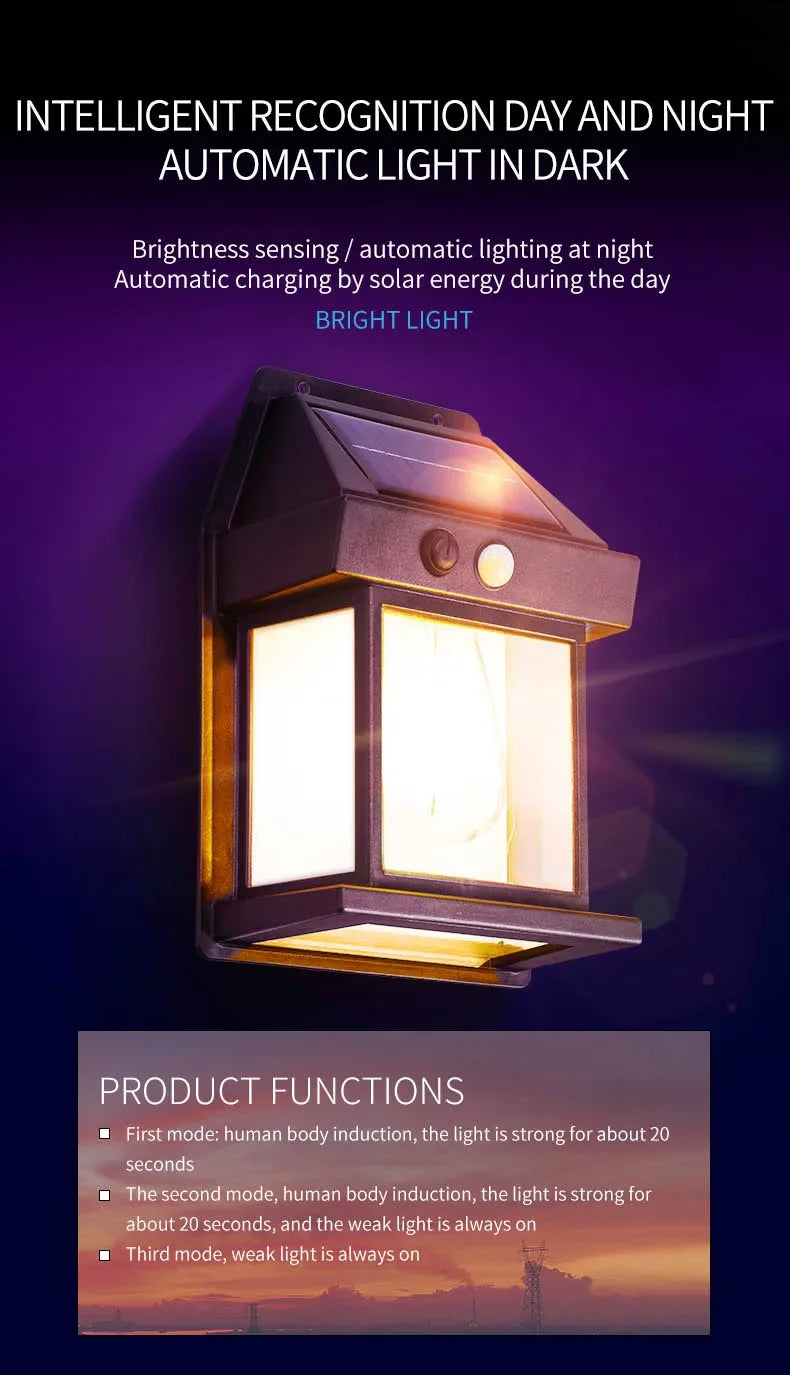 Solar Outdoor Waterproof LED Wall Light