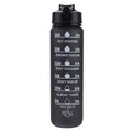 1L Motivational Sports Water Bottle with Straw & Time Scale — BPA-Free, Leakproof