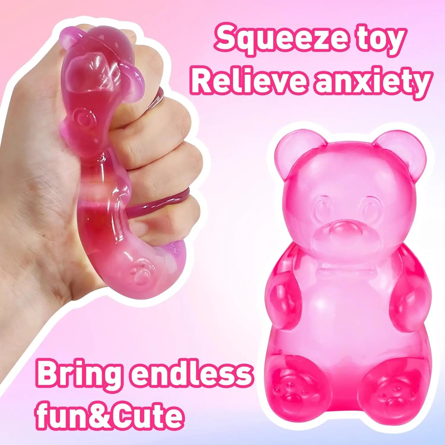 Little Bear Squeeze Stress Ball with Sound – Slow-Rebound Fidget Toy