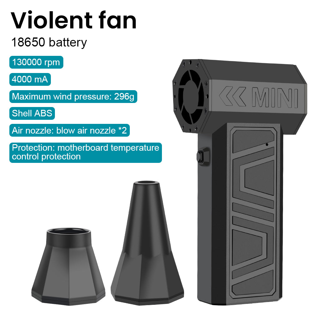 Mini Turbo Fan & Electric Air Duster | 130,000 RPM Wireless Jet Blower